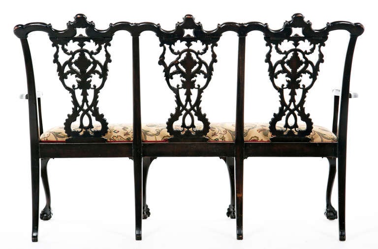 Upholstery Chippendale Revival Settee, England late 19th century