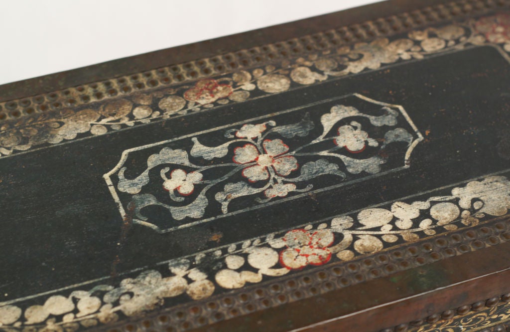 19th Century Rare Small Chinese Export Painted Camphor Box