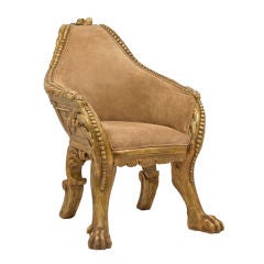 Fantastic Carved and Gilt Gondola Chair