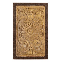 Large Framed Spanish Colonial Gilt Wood Panel