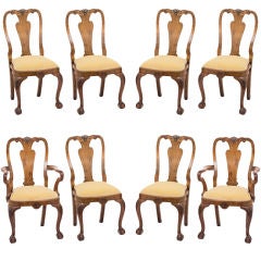 Antique Eight George I Style Walnut Chairs