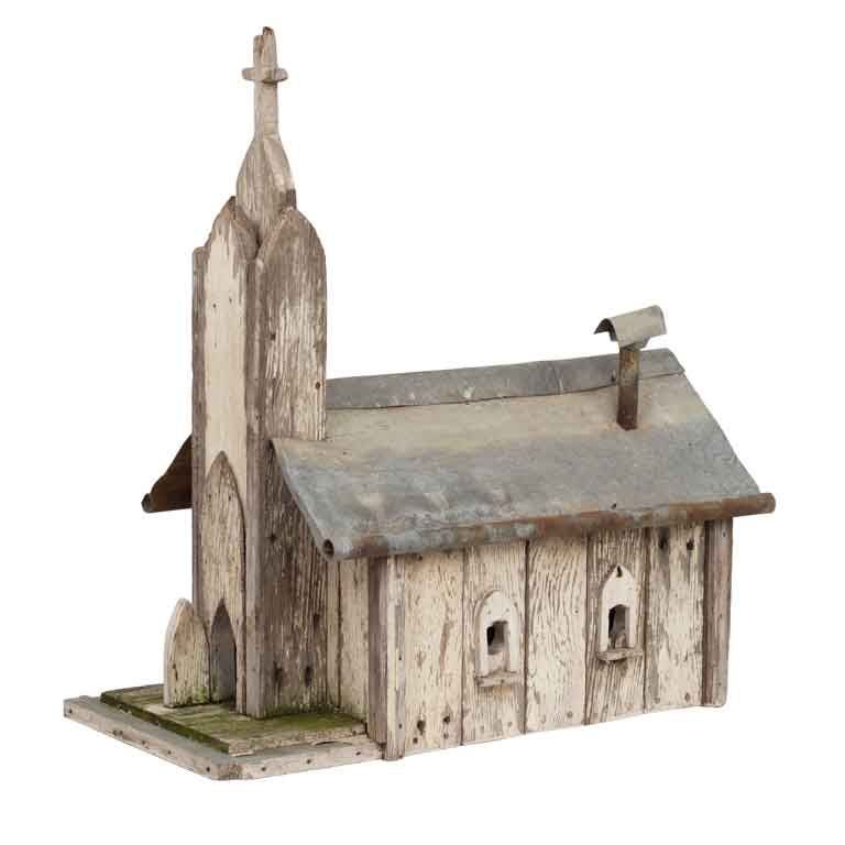 Folk Art  Church Birdhouse