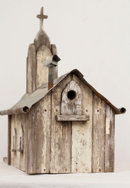 American Folk Art  Church Birdhouse