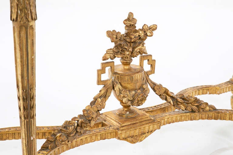 Louis XVI Style Demilune Gilt Wood Console 2