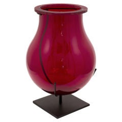 Vintage Red Glass Lamp Shade