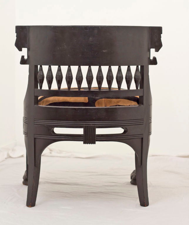 Fantastic Egyptian Revival Klismos Chair 1