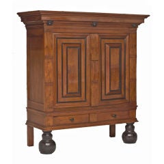 Antique Baroque Walnut Kas / Armoire with ebony accents.