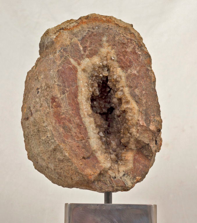 Unknown Large Crystal Geode on Custom Steel Stand