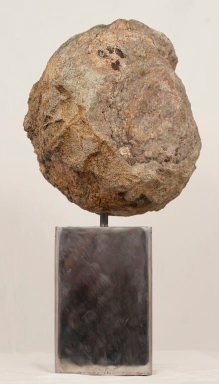 18th Century and Earlier Large Crystal Geode on Custom Steel Stand