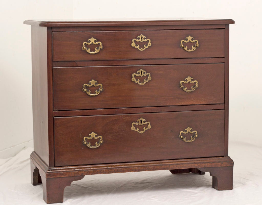 A hard to find small scaled Chippendale mahogany chest made in England early in the 19th century.