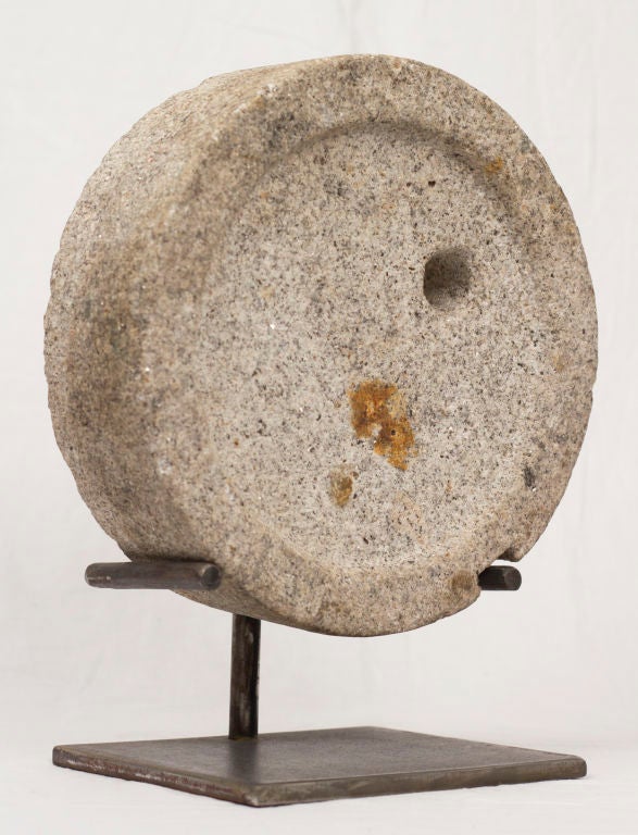 Antique Japanese Mill Stone on Stand