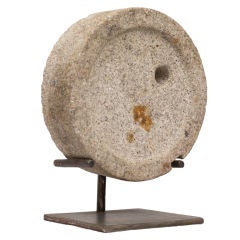Antique Japanese Mill Stone on Stand