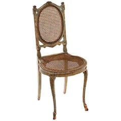 French Painted & Gilt Chair