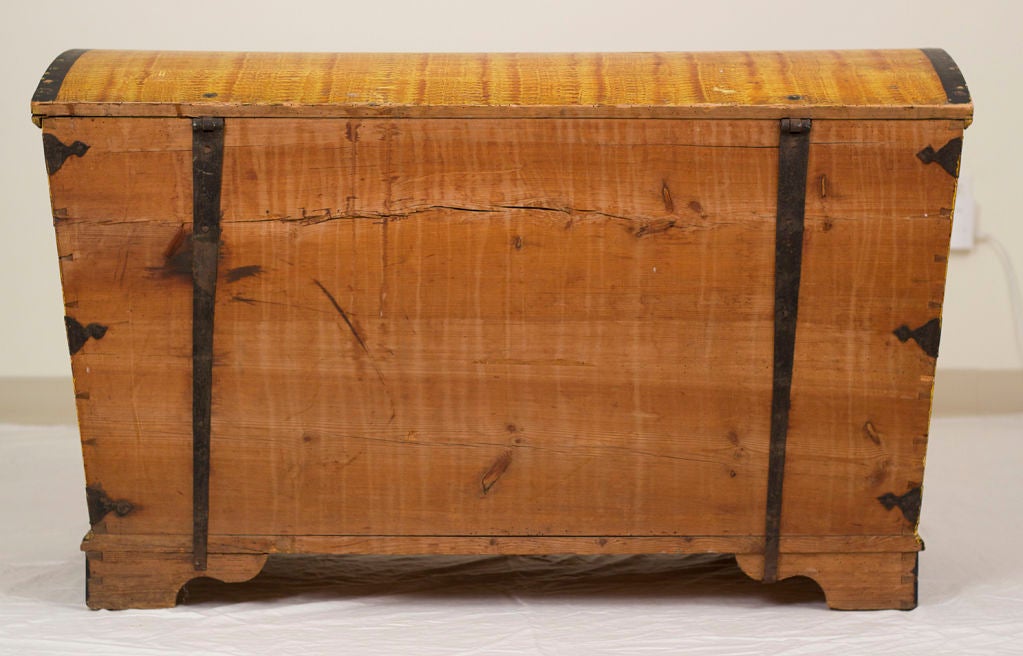 Yellow Painted Trunk Dated 1866 2