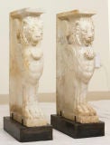 Pair of Carved Marble Stands