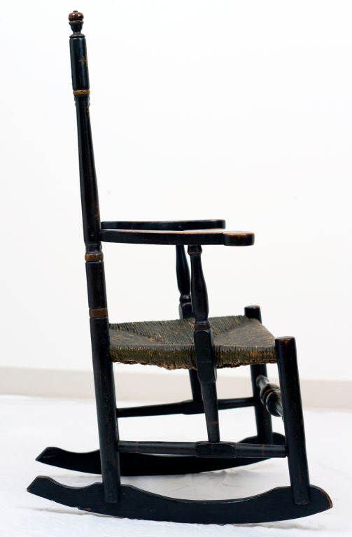 Black Painted  Banister-Back Rocking Chair 2