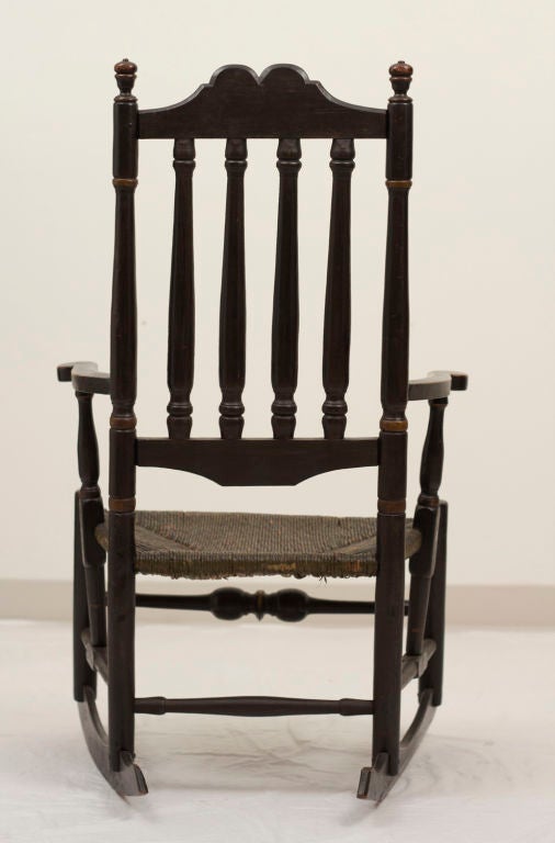Black Painted  Banister-Back Rocking Chair 3