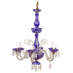 Antique Blue Glass Chandelier