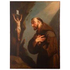 Antique Oil Painting of St. Fransis