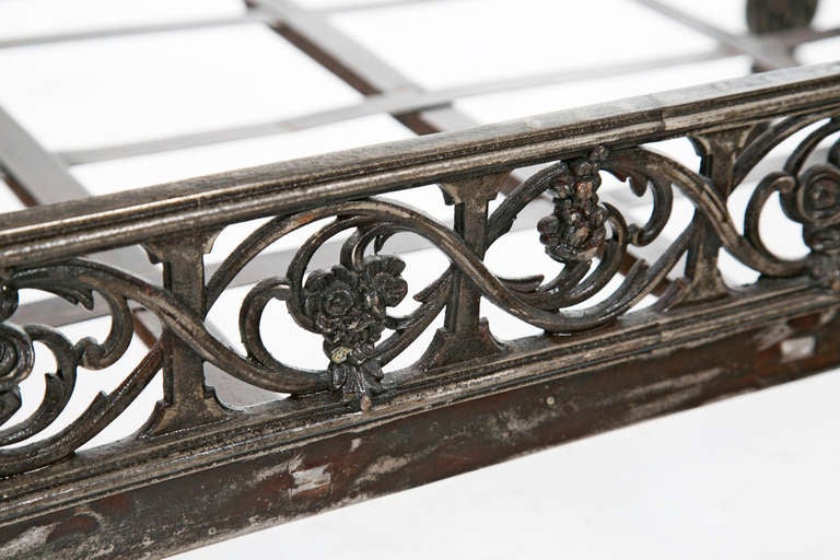 This Chic bed was used by a much loved terrier as a stepping stool to his real bed.  I have no trouble imagining a great Dane or me curled up on this beauty.  Without question this has some of the best cast steel decoration we have seen in too many