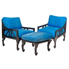 Egyptian Revival Chairs & Ottoman
