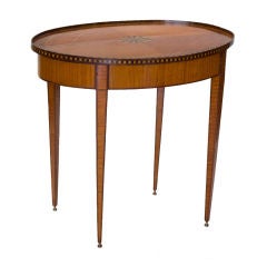 Continental Neoclassical Oval Inlaid Table