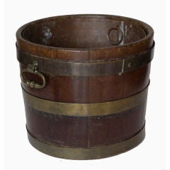 Georgian Brass Mounted Bucket with Copper Liner