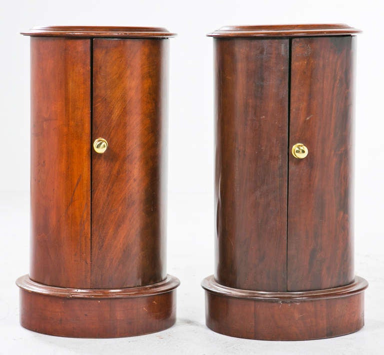 Victorian Pair of English Mahogany Pedestal Cabinets