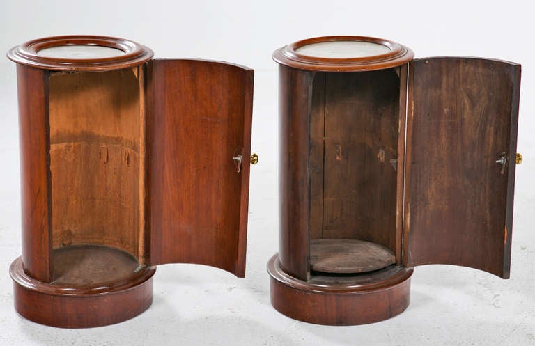 British Pair of English Mahogany Pedestal Cabinets