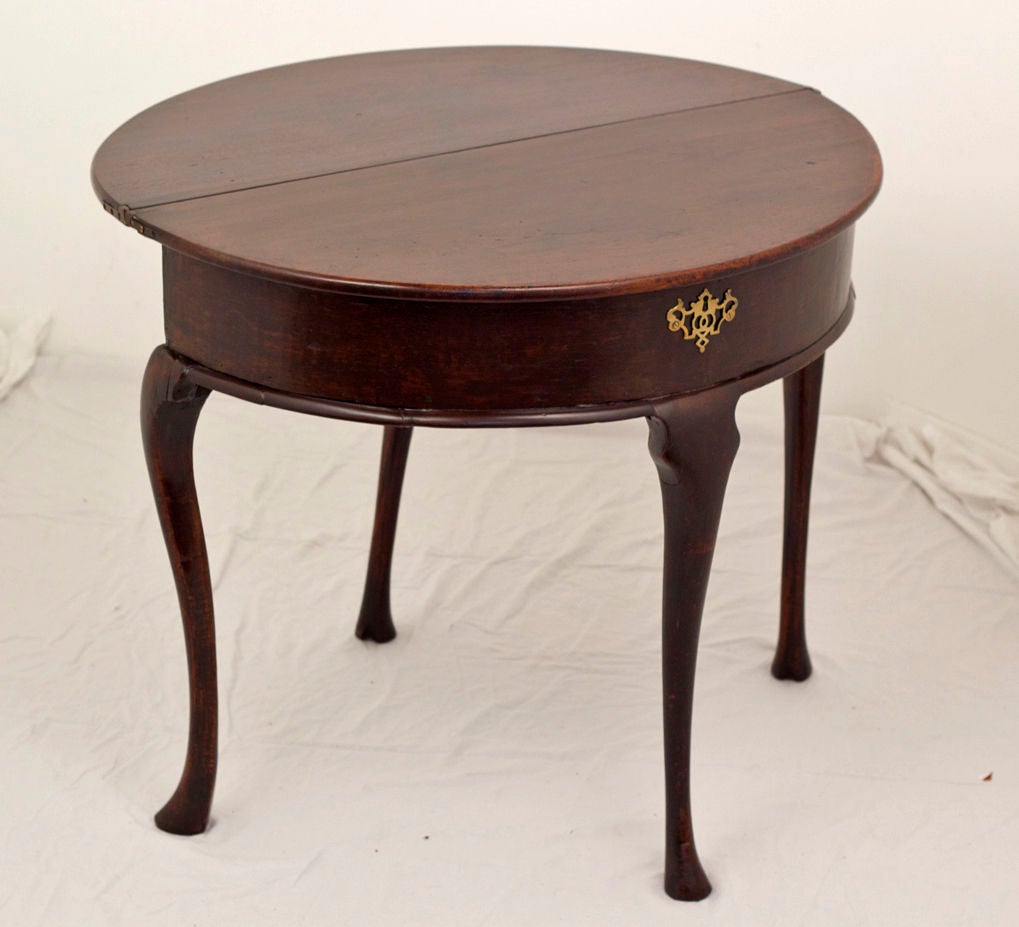 Wood 18th Century George ii Period Demi Lune Tea Table