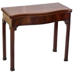 Mahogany Chippendale Serpentine Game Table