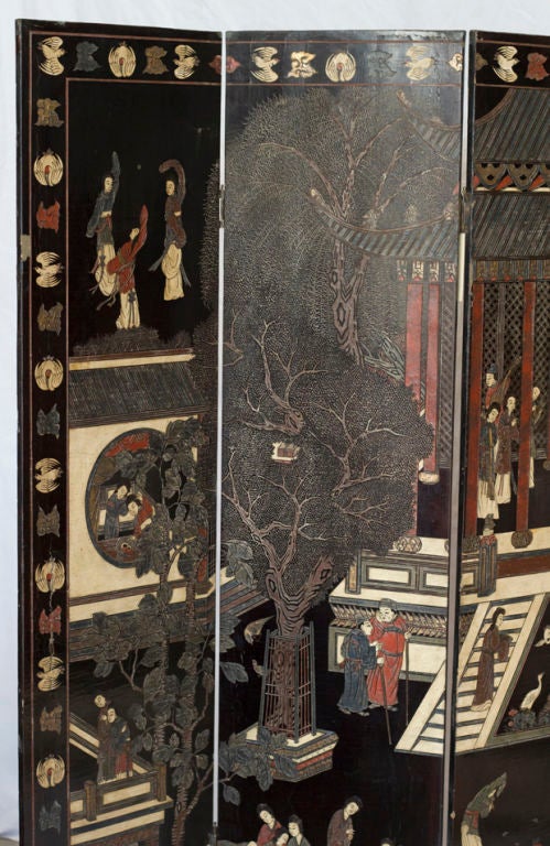 Chinese Coromandel Lacquered Screen