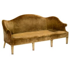 Retro Giltwood Camelback Sofa