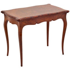 Antique Italian Inlaid Amboyna & Rosewood Game Table.