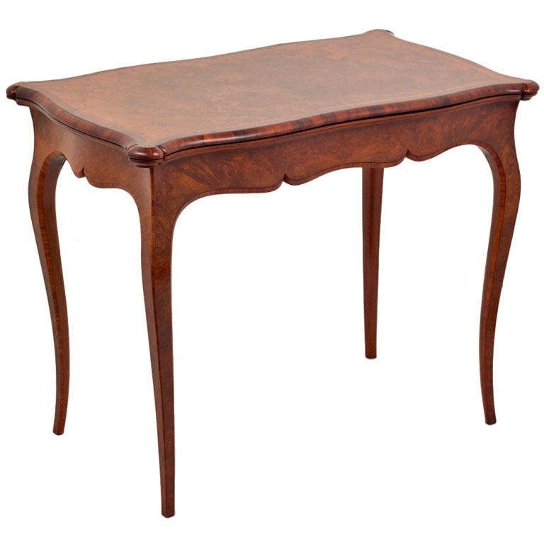 Antique Italian Inlaid Amboyna and Rosewood Game Table. at 1stDibs