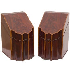 Pair Of Georgian Knife Boxes Antique Pair Of Georgian Knife Boxes