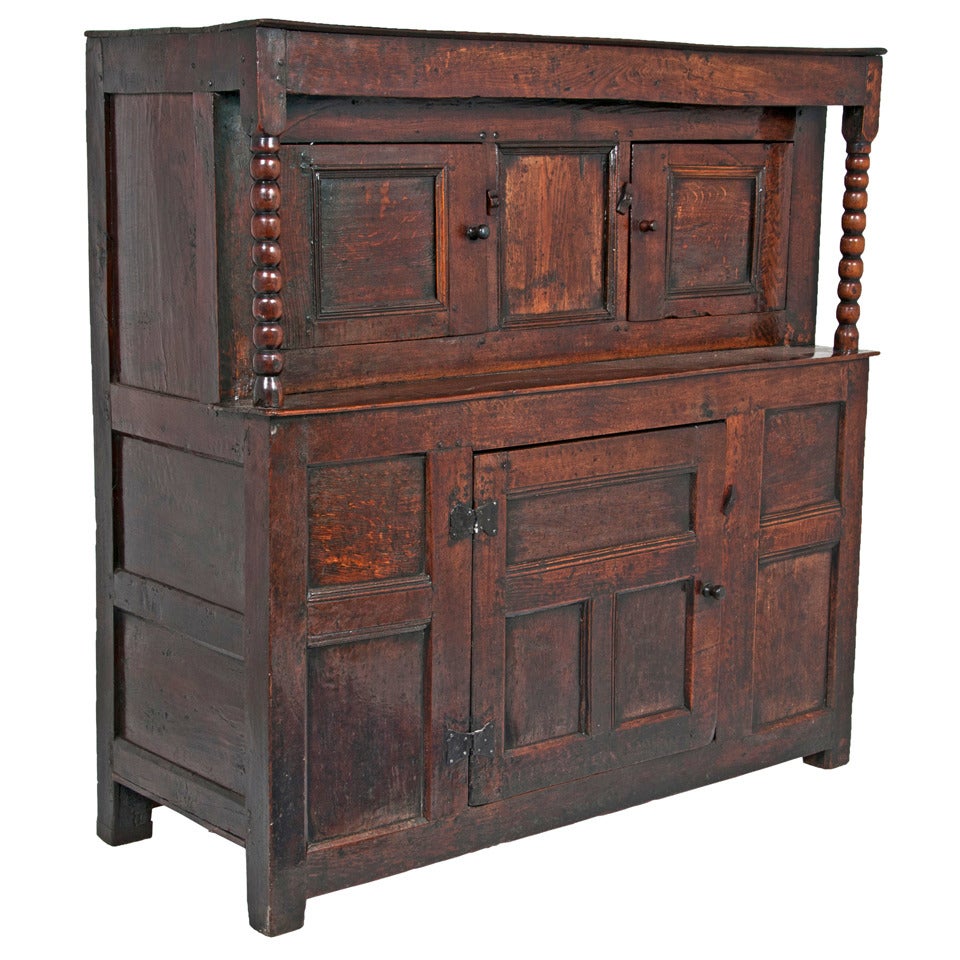 English 17th Century Oak Court Cupboard, circa 1630