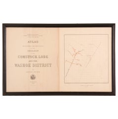 Antique Framed Map of a Comstock Mine