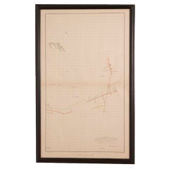 Antique Framed Map of a Comstock Mine