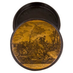 Antique Papier Mache' Snuff  "Battle of Tippecanoe"