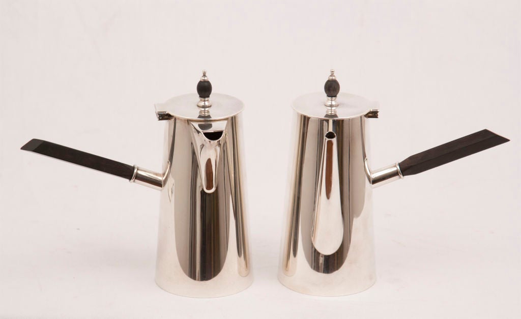 Two Asprey Art Deco Silver Plated Servers