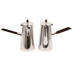 Two Asprey Art Deco Silver Plated Servers
