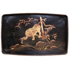 Meiji Lacquered Tray on Stand Circa 1900