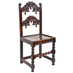 Antique 17th Century Oak Side Chair