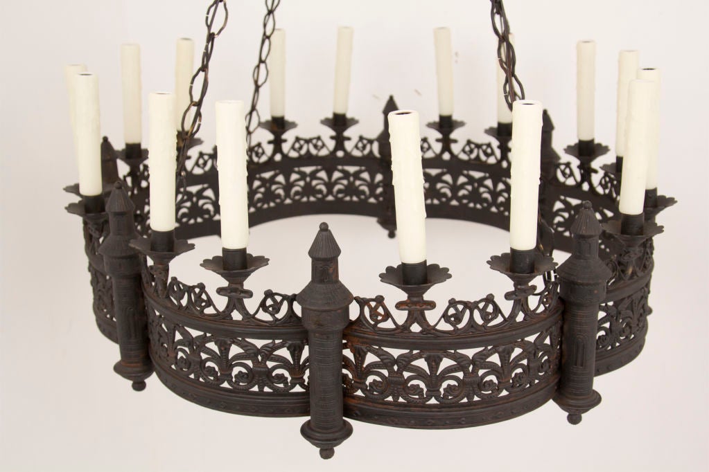 Metal Large Gothic Revival Chandelier