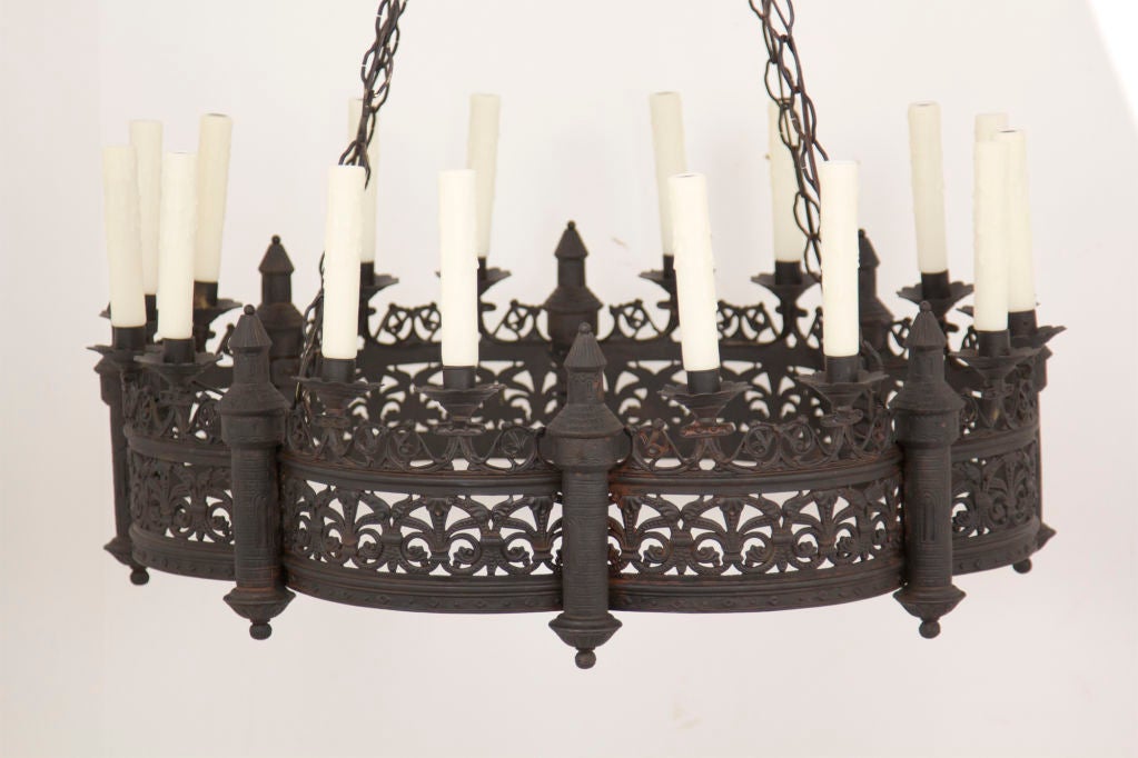 French Large Gothic Revival Chandelier