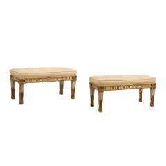 Vintage Italian Gilt & Painted Bench