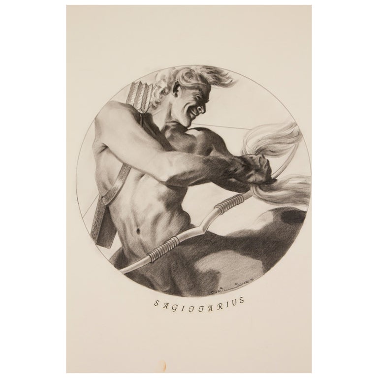 One from a set of 1950's Zodiac Drawings  by Cyril Jones