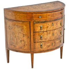 Italian Inlaid Demi-Lune Commode / Chest