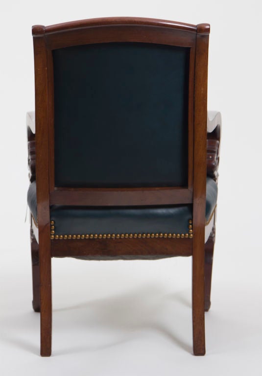Six Mahogany and Leather French Armchairs, 19th Century 2
